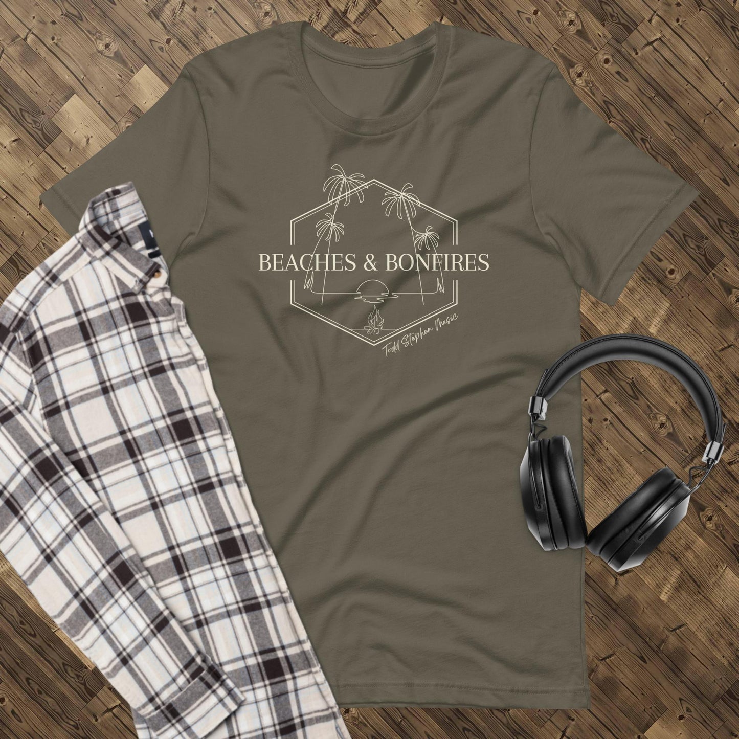 Beaches and Bonfires Cream Print